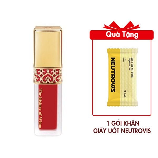 (HSD: 1/2026) Son Kem Nhung Lì Whoo GJH Mi Velvet Liquid Lip Rouge Màu 45 Royal Red 2.3g