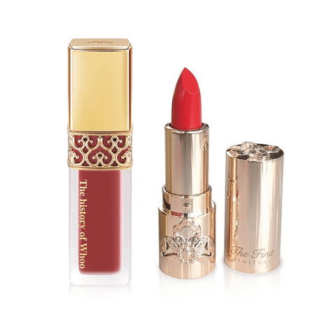 Combo Son Kem Nhung Lì Whoo GJH Mi Velvet Liquid Lip Rouge Màu 88 Brick Rose Đỏ Đất 2.3g Và Son Lì Dưỡng Ẩm Mini Cao Cấp Ohui The First Geniture Lipstick Minisize Màu Red 1.3g