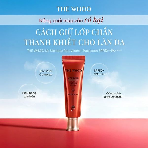 Full Size Bộ Tinh Chất Chống Nắng Chống Lão Hóa Làm Dịu Da The Whoo UV Red Vitamin Sunscreen set 3 Món (DEAL BOM TẤN 999K)
