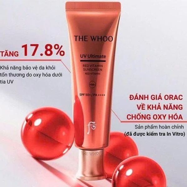 Full Size Bộ Tinh Chất Chống Nắng Chống Lão Hóa Làm Dịu Da The Whoo UV Red Vitamin Sunscreen set 3 Món (DEAL BOM TẤN 999K)