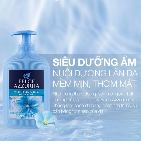 (HSD: 06/2026) Sữa Rửa Tay Felce Azzurra Hương Nước Hoa Xạ Hương Trắng 300ml