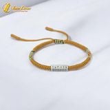  Vòng tay tibet chỉ ngũ sắc bện chỉ may mắn mix charm ống trụ Om Mani Padme Hum bình an 