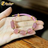 Vòng tay ngũ điếu mix lu thống chạm mix hồ ly mix túi tiền mix cỏ 4 lá thạch anh dâu tây hồng hợp mệnh 