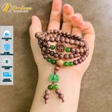  Vòng tay hạt trầm hương tốc 6 li mix charm chữ vạn trầm tốc hạt đá charm hoa sen ngọc bích hợp mệnh may mắn 