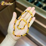  Bộ sản phẩm vòng cổ vòng tay hô phách nhiều màu may mắn bình an cho bé ăn ngủ ngon 