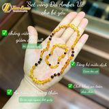  Bộ sản phẩm vòng cổ vòng tay hô phách nhiều màu may mắn bình an cho bé ăn ngủ ngon 