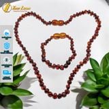  Bộ sản phẩm vòng hổ phách huyết cho bé bình an, vòng cổ vòng tay amber cho bé may mắn 