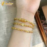  Chuỗi Cuốn Nhiều Vòng Đá Thạch Anh Tóc Vàng Mix Ngũ Điếu charm cỏ 4 lá Tài Lộc May Mắn Bình An 