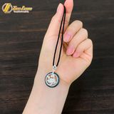  Dây chuyền mặt hoa sen bạc viền lam ngọc tự nhiên hợp mệnh may mắn bình an 