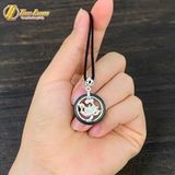  Dây chuyền mặt hoa sen bạc viền lam ngọc tự nhiên hợp mệnh may mắn bình an 