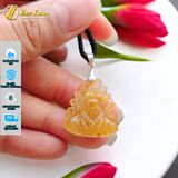  Dây chuyền mặt hồ ly chúa chín đuôi  đá thạch anh tóc vàng hợp mệnh kim, thổ, trợ duyển may mắn 