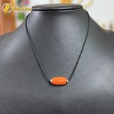  Dây chuyền mặt lu thống ngọc huyết chạm họa tiết tài lộc hanh thông hợp mệnh may mắn. 