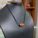  Dây chuyền mặt lu thống ngọc huyết chạm họa tiết tài lộc hanh thông hợp mệnh may mắn. 