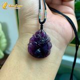  Dây Chuyền Mặt Hồ Ly Chúa Chín Đuôi Đá Thạch Anh Tím Hợp Mệnh Hỏa Thổ Trợ Duyên May Mắn 