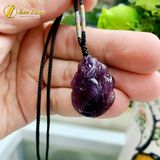  Dây Chuyền Mặt Hồ Ly Chúa Chín Đuôi Đá Thạch Anh Tím Hợp Mệnh Hỏa Thổ Trợ Duyên May Mắn 