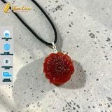  Dây chuyền mặt hồ ly chúa chín đuôi lệch đùi đá mã não đỏ hợp mệnh thổ hỏa hỗ trợ tình duyên may mắn 