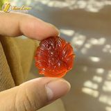  Dây chuyền mặt hồ ly chúa chín đuôi lệch đùi đá mã não đỏ hợp mệnh thổ hỏa hỗ trợ tình duyên may mắn 