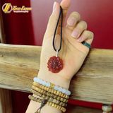  Dây chuyền mặt hồ ly chúa chín đuôi lệch đùi đá mã não đỏ hợp mệnh thổ hỏa hỗ trợ tình duyên may mắn 