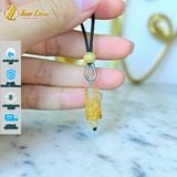  Dây chuyền mặt lu thống đá thạch anh tóc vàng chạm họa tiết chiêu tài lộc hợp mệnh kim thổ 