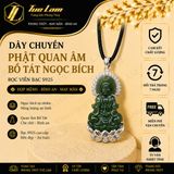  Dây chuyền mặt phật quan âm ngọc bích bọc bạc hợp mệnh may mắn bình an 