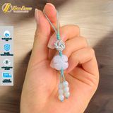  Dây treo ốp điện thoại bện handmade charm cát tường cỏ 4 lá bạch ngoc may mắn bình an 