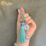  Dây Treo Túi Xách Phong Thủy Đồng Điếu Bạch Ngọc May Mắn - Tài lộc - Hưng Thịnh 