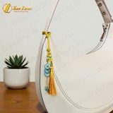  Dây Treo Túi Xách Xanh Mint Đồng Điếu Lam Ngọc Tam tài May Mắn Tài lộc Hưng Thịnh 