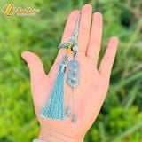  Dây Treo Túi Xách Xanh Mint Đồng Điếu Lam Ngọc Tam tài May Mắn Tài lộc Hưng Thịnh 