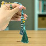  Dây treo túi xách màu xanh mint mix mặt phật di lặc lam ngọc tài lộc may mắn bình an 