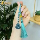  Dây treo túi xách màu xanh mint mix mặt phật di lặc lam ngọc tài lộc may mắn bình an 