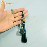  Dây treo túi xách màu xanh rêu mix mặt phật di lặc lam ngọc tài lộc may mắn bình an 