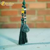  Dây treo túi xách màu xanh rêu mix mặt phật di lặc lam ngọc tài lộc may mắn bình an 