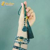 Dây treo túi xách màu xanh rêu mix mặt phật di lặc lam ngọc tài lộc may mắn bình an 