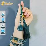  Dây treo túi xách màu xanh rêu mix mặt phật di lặc lam ngọc tài lộc may mắn bình an 
