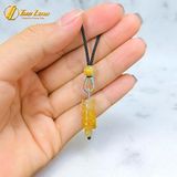  Dây chuyền mặt lu thống đá thạch anh tóc vàng chạm họa tiết chiêu tài lộc hợp mệnh kim thổ 