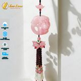  Khánh treo xe ô tô mặt tỳ hưu đá thạch anh hồng hợp mệnh hỏa thổ may mắn bình an 
