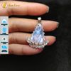  Mặt dây hồ ly chúa xòe đuôi đá moonstone trắng ánh xanh hợp mệnh kim thủy bọc viền hạt thóc 