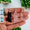 Mặt dây chuyền hồ ly chúa đuôi xòe dài thạch anh tự nhiên trợ duyên hợp mệnh may mắn