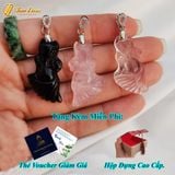  Mặt dây chuyền hồ ly chúa đuôi xòe dài thạch anh tự nhiên trợ duyên hợp mệnh may mắn 