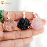  Mặt dây chuyền hồ ly chúa 9 đuôi lệch đùi thạch anh tự nhiên trợ duyên hợp mệnh may mắn 