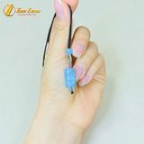  Dây chuyền mặt lu thống đá aquamarine chạm họa tiết chiêu tài lộc hợp mệnh thủy mộc 