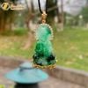  Dây chuyền mặt phật quan âm bồ tát đá ngọc sơn thủy hợp mệnh bọc bạc mạ vàng 10k 
