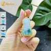  Dây chuyền mặt phật quan âm bồ tát đá bạch ngọc hoa bay bọc bạc mạ vàng 10k bình an may mắn 