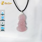  Dây chuyền phật quan âm bồ tát thạch anh hồng hợp mệnh hỏa mệnh thổ bình an may mắn 