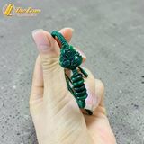  Vòng tay hồ ly chúa mix ngũ điếu ngọc sơn thủy hợp mệnh bện chỉ xanh rêu may mắn 