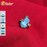  Nhẫn bạc nữ tỳ hưu đá aquamarine hợp mệnh thủy mộc chiêu tài hút lộc 