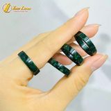  Nhẫn ngọc cẩm thạch sơn thủy nguyên khối hợp mệnh may mắn bình an 