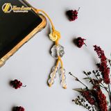  Dây Treo Ốp Điện Thoại Biểu Tượng Cát Tường Cỏ 4 Lá Đá Thạch Anh Trắng May Mắn Bình An Hạnh Phúc 