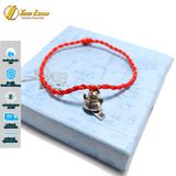  Vòng tay chỉ đỏ bện xoắn mix charm mèo thần tài titan bình an may mắn hợp mệnh 