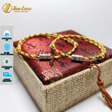  Vòng tay chỉ ngũ sắc tây tạng may mắn mix charm ống trụ khắc chú bình an 
